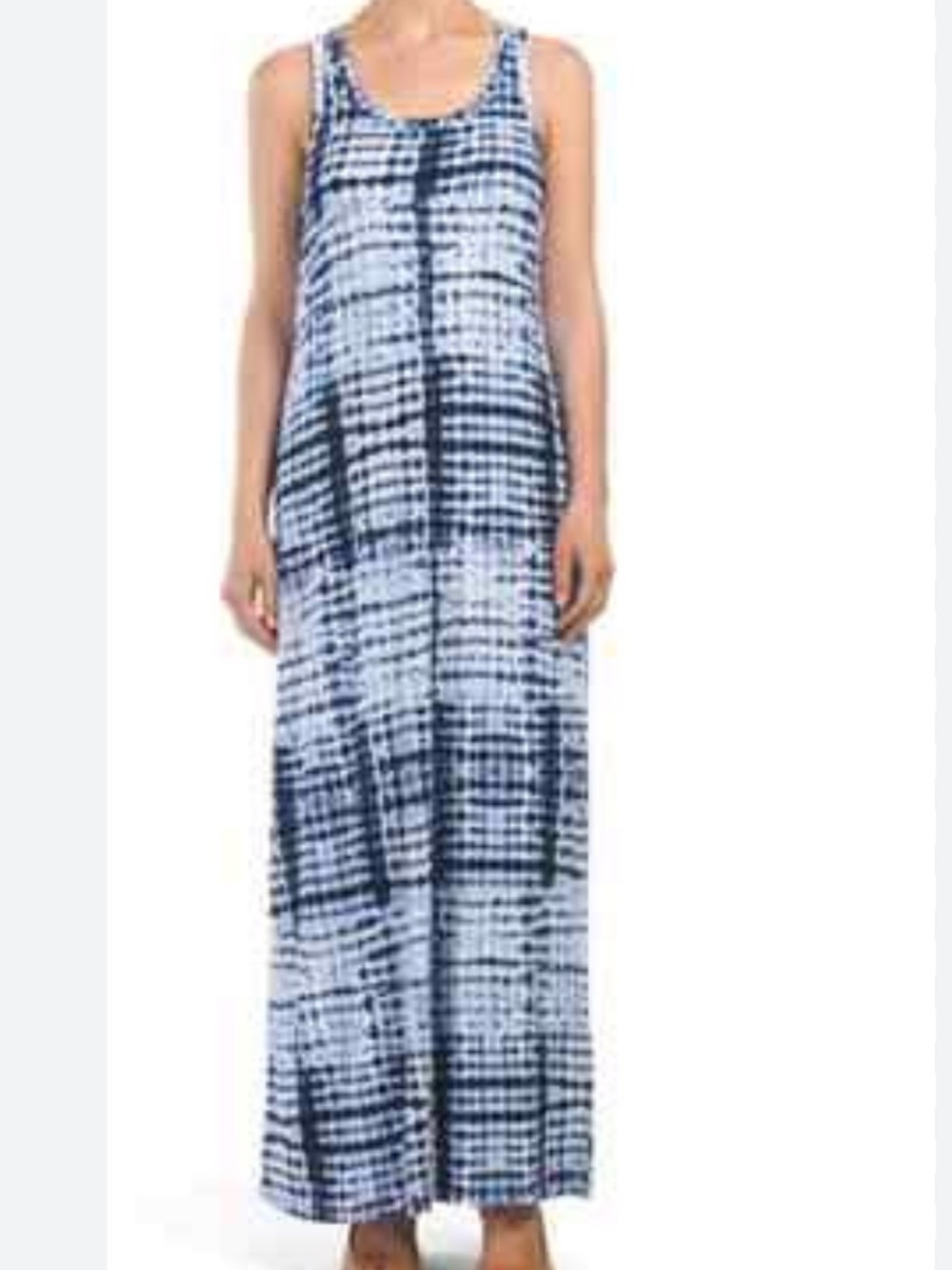 Artisan Ny Navy and White Tie-Dye beach cover up dress